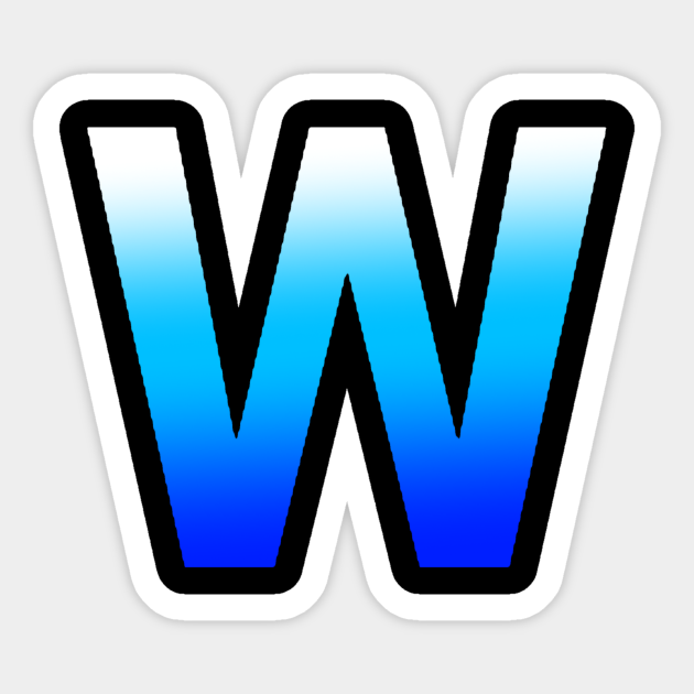 Blue Letter W  Blue  Sticker  TeePublic